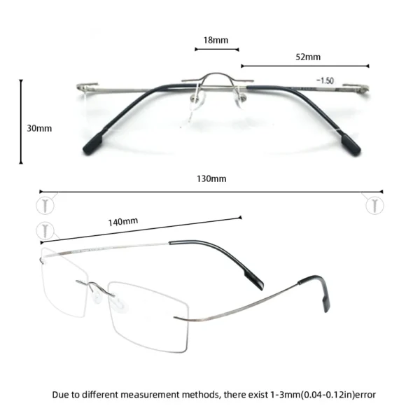Meeshow Titanium alloy Myopia Rimless Women Men eyeglasses no screw reading glasses Flex prescription Optical Frame with case - Image 5