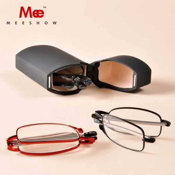 Meeshow Mini Portable Reader with Case Women Men Reading Glasses Power +1.0 to +3.5 High quality Reading Glasses R1002 - Image 2
