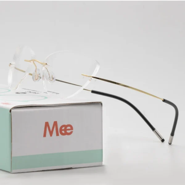 Titanium Alloy Rimless Glasses Frame Women Ultralight Eyeglasses Prescription rimless Cat Eye Myopia glasses Optical Frame 8522 - Image 3