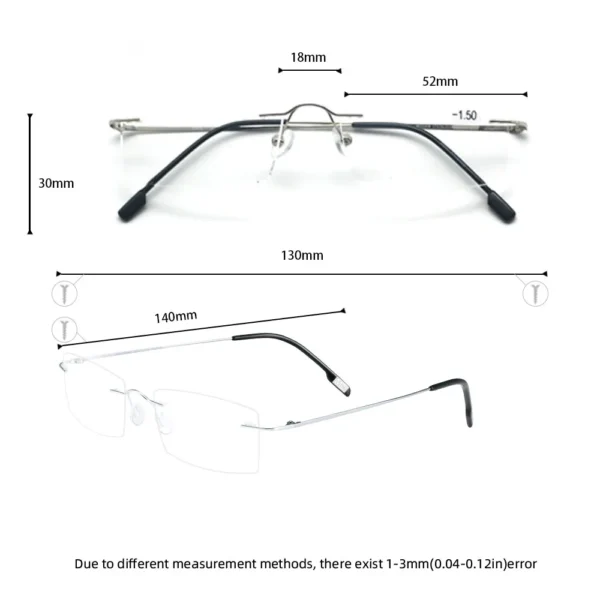 Meeshow Rimless Glasses Titanium Optical Frame Reading Glasses With Case Eyeglasses Women Stainless Steel Glasses R8508 – Bild 6
