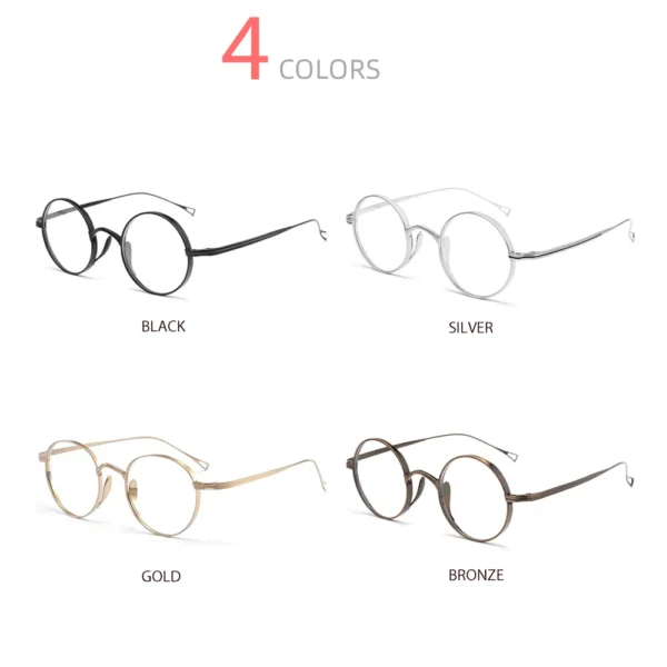 MEESHOW Brand Pure Titanium Women Glasses Frame Men Retro Round Prescription Eyeglasses Myopia 131mm Optical Hand Made 9818 - Image 5