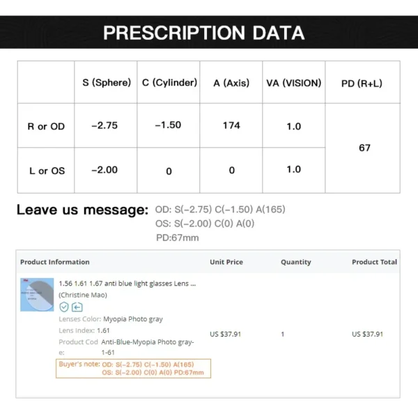 1.56 1.61 1.67(-0.50~-8.00)Tinted Dyeing Prescription CR-39 Resin Optical Glasses Lenses Myopia Hyperopia Mirror Sunglasses Len - Image 2