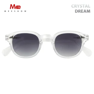 Meeshow Summer Men Women Retro Fashion Sunglasses crystal Design Round Frame 100% UV Protection Solar Lens Sun glasses