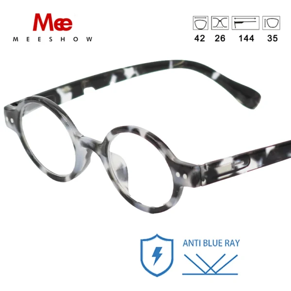 Meeshow 2024 Reading Glasses Circle Round Eyeglasses for Man Stylish Winter Presbyopia glasses protable reader +1.5 Eyewear 1730 - Image 6