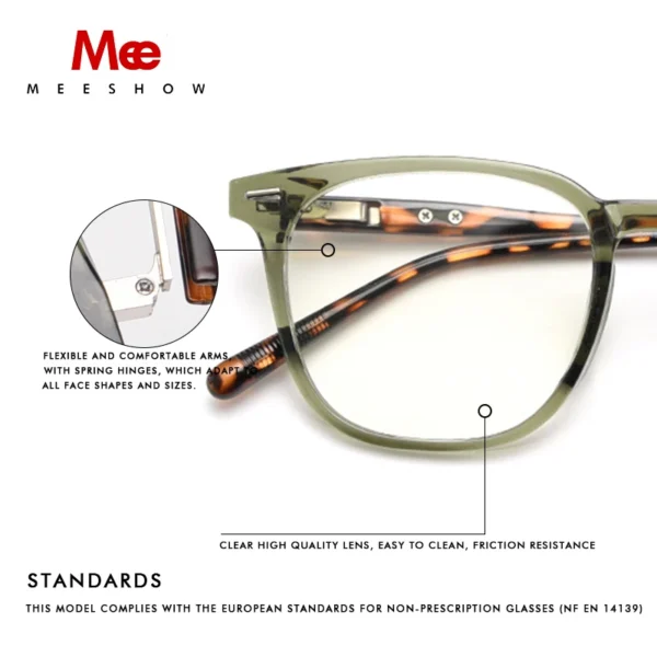 MEESHOW Men's Reading glasses Anti Blue Light Blocking Men Eyeglasses CR-39 Lenses Prescription Hyperopia Myopia Big face Gafas - Image 3