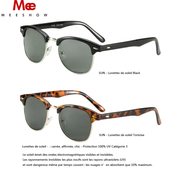 MEESHOW Reading Glasses Quality Club Street Men Women Reading Sunglasses With G15 Sunreader Lens +1.0 to +3.5 Sonnenbrillen 844 - Image 4