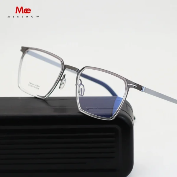 MEESHOW Pure Titanium Eyeglasses Frame Men's Fashion Glasses BIG Size Customized Prescription Anti-blue Light Lunette 2621 - Image 2