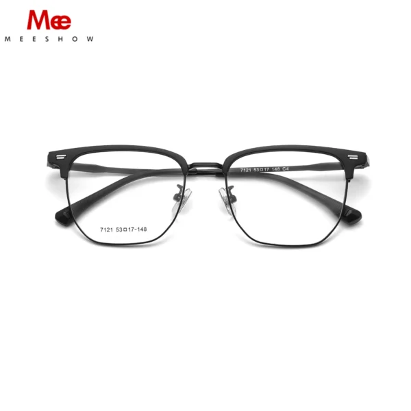 MEESHOW Ultra-light Big Eyeglasses TR90 Pure Titanium Retro Square Optical Prescription Glasses Frame Men Women Eyewear 7121 - Image 3