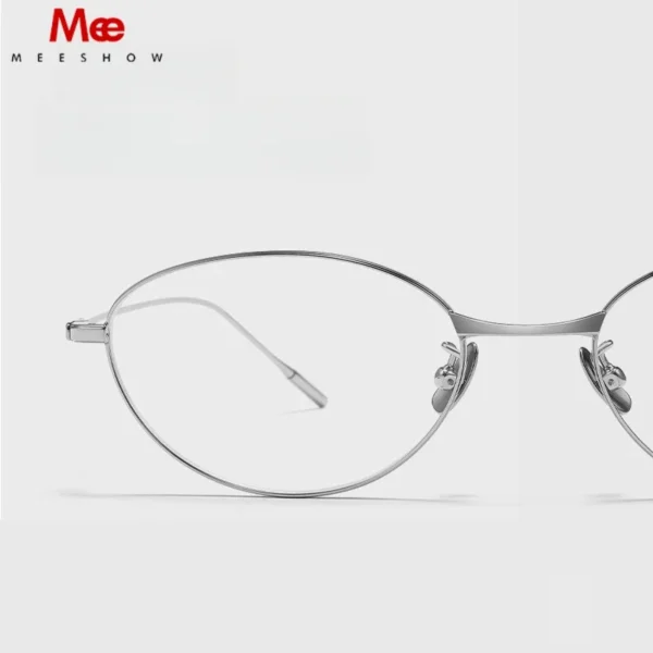 Meeshow Brand New Chic Eyeglasses Women's Blue Light Blocking Glasses Trend CAT EYE Lady's Titanium Prescription Small Eyewear