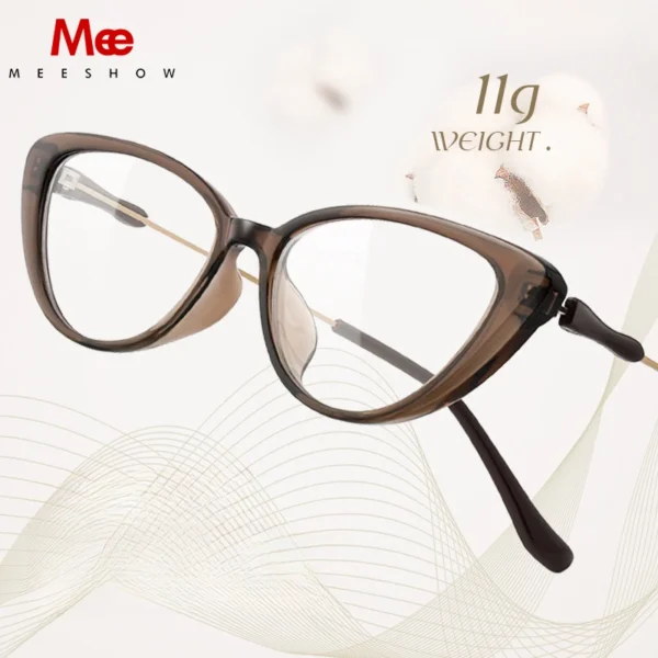 Meeshow 2025 Cat Eyes TR90 Myopia Glasses for Women Blue Light Blocking Reading Glasses Computer Prescription Eyeglasses 29383 - Image 3