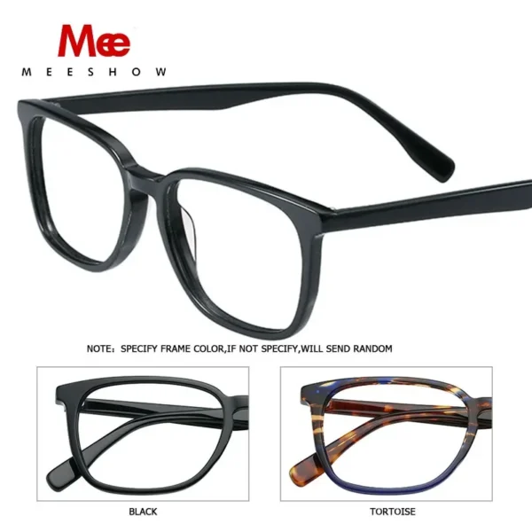 Meeshow Fashion Prescription Glasses Acetate Glasses Men Square Eyewear Optics lunetas Myopia RX Customized Eyeglasses 1810 - Imagen 4