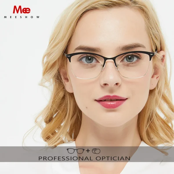 Meeshow Prescription Glasses women's glasses High Quality Stainless steel Eyeglasses Myopa Progressive Customize 5601