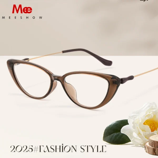 Meeshow 2025 Cat Eyes TR90 Myopia Glasses for Women Blue Light Blocking Reading Glasses Computer Prescription Eyeglasses 29383 - Image 4