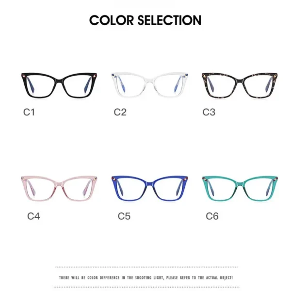 MEESHOW Cat Eye Myopia Prescription Glasses Hyperopia Women Reading CR39 Anti Blue Light Optical Eyeglasses Frame Lenses Lunette – Bild 4