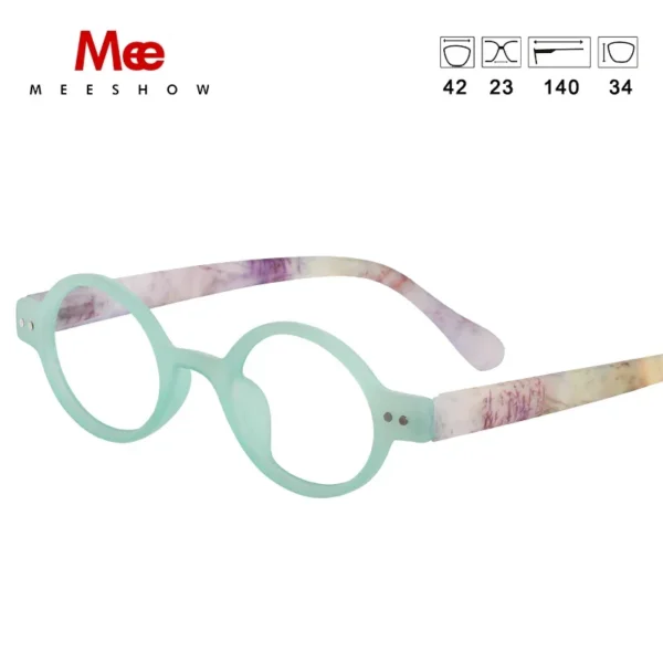 Meeshow Reading Glasses Frame Women Eyeasses Clear Round Eye Glasses Man Stylish Magnification reader +1.0 +1.25 +4.0 1730 - Imagen 4