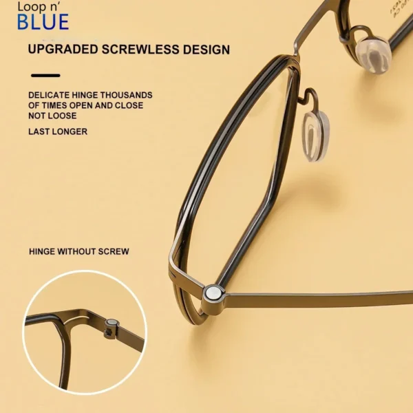 MEESHOW Pure Titanium Eyeglasses Frame Men's Fashion Glasses BIG Size Customized Prescription Anti-blue Light Lunette 2621 - Image 4