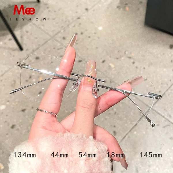 Meeshow New Rimless Glasses Titanium Myopia Men's Prescription Eyewear Anti Blue Light Eyeglasses Progressive Lenses Optics 8911 - Imagen 6