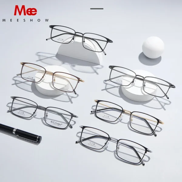 MEESHOW DESIGN Men Prescription Glasses Rectangle Myopia Prescription Eyeglasses Male Business Style Half Optical Glasses 3463 - Image 2