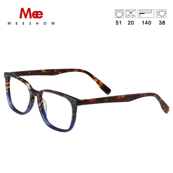Meeshow Fashion Prescription Glasses Acetate Glasses Men Square Eyewear Optics lunetas Myopia RX Customized Eyeglasses 1810 - Imagen 3