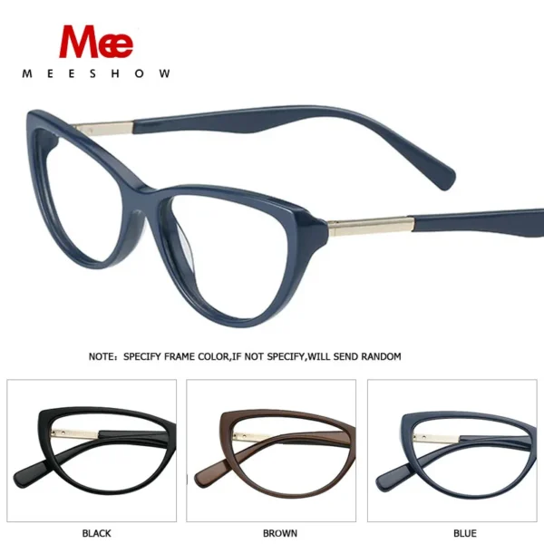 MEESHOW DESIGN Anti Blue Light Blocking Women Reading Glasses Cat Eyes eyeglasses CR-39 Resin Aspheric Glasses Lenses - Image 4