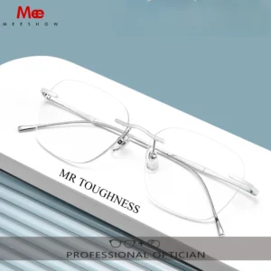 Meeshow New Rimless Glasses Titanium Myopia Men's Prescription Eyewear Anti Blue Light Eyeglasses Progressive Lenses Optics 8911