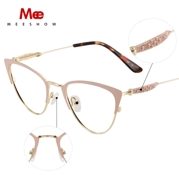 MEESHOW DESIGN Men Titanium Alloy 130MM Prescription Blue Light Blocking Glasses Myopia Hyperopia Optical Eyewear 6950 – Bild 3