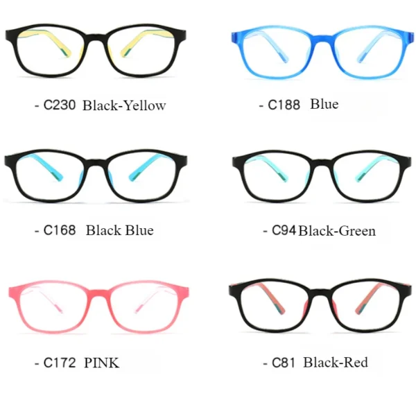 MEESHOW Kids Square Silicone Flexible Glasses Frame For Boy Girl 5-12y Ultralight Optical Eyeglasses With Sports Strap 8615 - Imagen 3