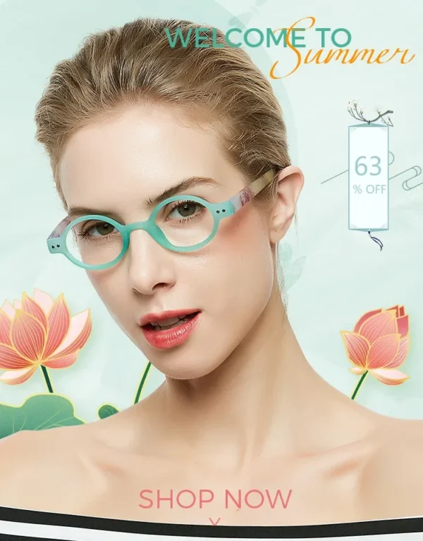 Meeshow Reading Glasses Frame Women Eyeasses Clear Round Eye Glasses Man Stylish Magnification reader +1.0 +1.25 +4.0 1730 - Imagen 2