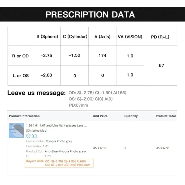 Meeshow 1.61 MR-8 High Quality Toughness Thinner Strong Anti Reflective Optical Glasses Prescription Lenses for Rimless frame - Image 2
