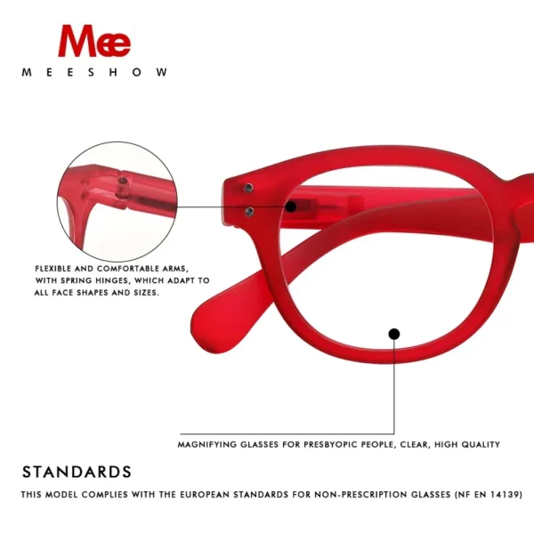 Meeshoow Quality stylish Glasses Retro Europe Classic Men Women EyeGlasses With Flex transparent Prescription Reader 1513 - Image 4