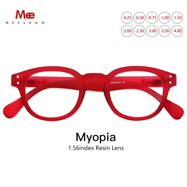 Meeshow Prescription Glasses Women Round Myopia Optical Customized eyeglasses Frame Men 's glasses -0.5 stylish Eyewear 1513