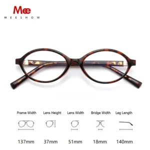Meeshow TR90 Oval Vintage Reading Glasses Women Small Size Anti Blue Light Computer Eyeglass Retro Prescription Spectacels 2042