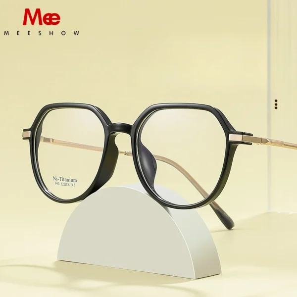 MEESHOW Retro High-end Brand Acetate Eyewear Pure Titanium Optical Prescription Eyeglasses Frame Men Women Reading glasses - Image 3