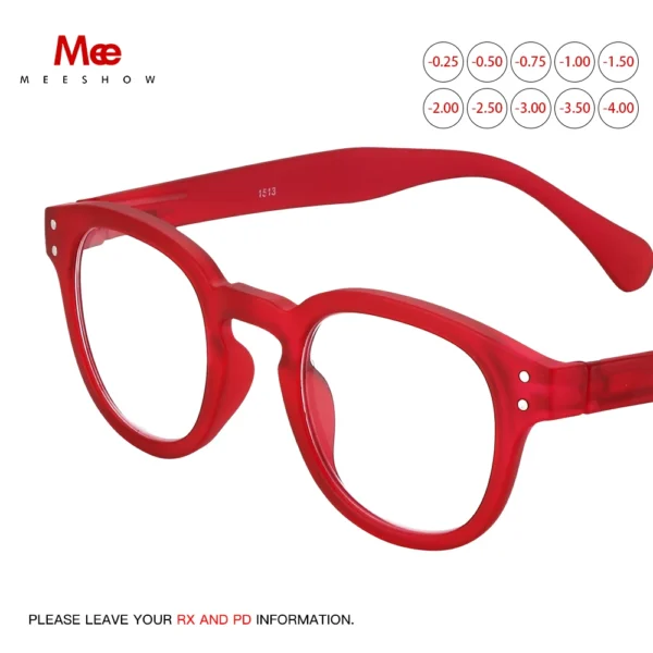 Meeshow Prescription Glasses Women Round Myopia Optical Customized eyeglasses Frame Men 's glasses -0.5 stylish Eyewear 1513 - Image 6