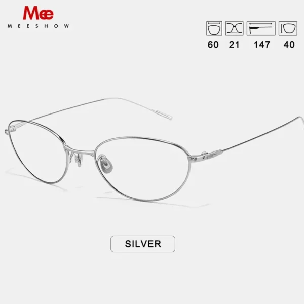 Meeshow Brand New Chic Eyeglasses Women's Blue Light Blocking Glasses Trend CAT EYE Lady's Titanium Prescription Small Eyewear - Image 6
