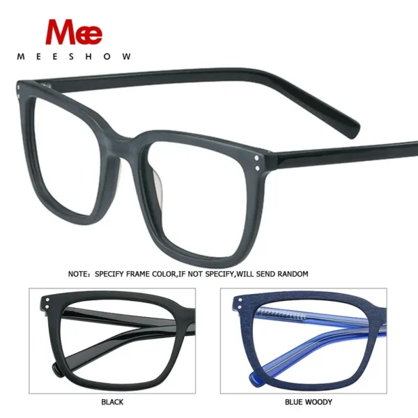Meeshow new Classic prescription glasses acetate MEN' Oculos Business women men eyeglasses ACETATE frame woody fashion Lunette - Image 3