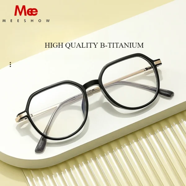 MEESHOW Retro High-end Brand Acetate Eyewear Pure Titanium Optical Prescription Eyeglasses Frame Men Women Reading glasses