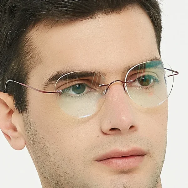 Meeshow Women Pure Titanium Rimless Ladies Frames Ultralight Frameless Men's Titanium Flexible Light Spectacles Optics - Image 6