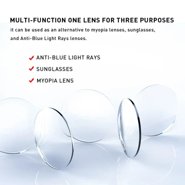 MEESHOW Photochromic Lens Anti Blue Light Rays Series 1.56 1.61 1.67 Prescription CR-39 Resin Aspheric Glasses Lenses Myopia - Image 4