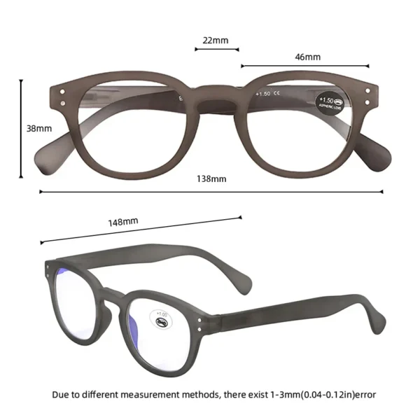 Meeshow Reading Glasses Round Men Women Eye Glasses Retro Europe Style French Presbyopia stylish reader +175 1513 - Image 3