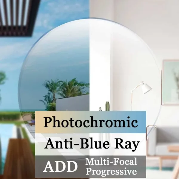 MEESHOW Photochromic Lens Anti Blue Light Rays Series 1.56 1.61 1.67 Prescription CR-39 Resin Aspheric Glasses Lenses Myopia - Image 6
