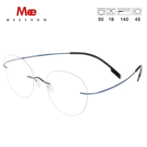 Meeshow Women Pure Titanium Rimless Ladies Frames Ultralight Frameless Men's Titanium Flexible Light Spectacles Optics - Image 5