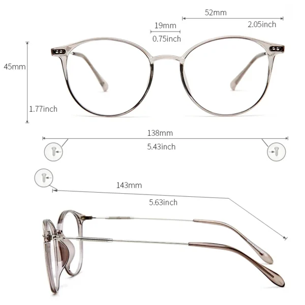 MEESHOW Round Eye Glasses Frame Women Ultralight Fashion Myopia Prescription Eyeglasses Frames TR90 Optical Glasses for Women - Image 3