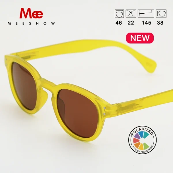 Meeshow Brand 2025 Men Women Fashion Sunglasses Gold Green Design Round Frame 100% UV Protection Nylon Lens Sun glasses - Image 2
