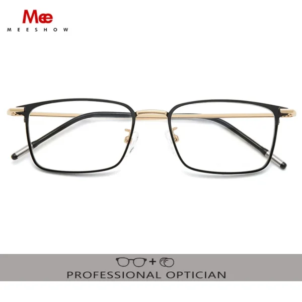MEESHOW DESIGN Men Prescription Glasses Rectangle Myopia Prescription Eyeglasses Male Business Style Half Optical Glasses 3463