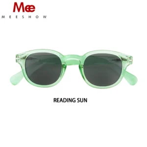 Meeshow Reading sunglasses Men Women Green Glass Lunettes De Lecture Solaires UV400 Sun Reader Summer Presbyopia glasses 1513