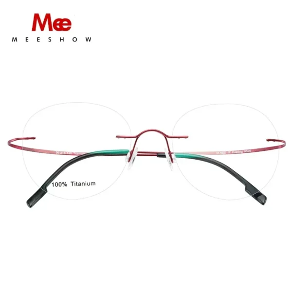 Meeshow Women Pure Titanium Rimless Ladies Frames Ultralight Frameless Men's Titanium Flexible Light Spectacles Optics - Image 3