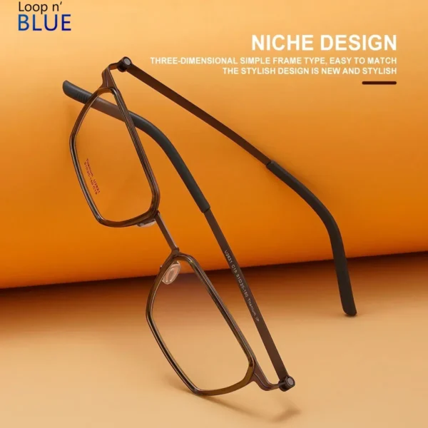 MEESHOW Pure Titanium Eyeglasses Frame Men's Fashion Glasses BIG Size Customized Prescription Anti-blue Light Lunette 2621 - Image 3