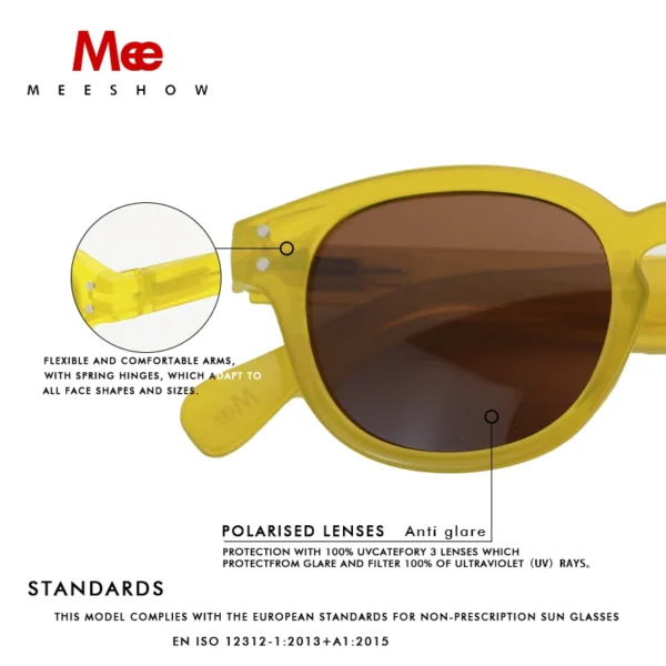 Meeshow Brand 2025 Men Women Fashion Sunglasses Gold Green Design Round Frame 100% UV Protection Nylon Lens Sun glasses - Image 3