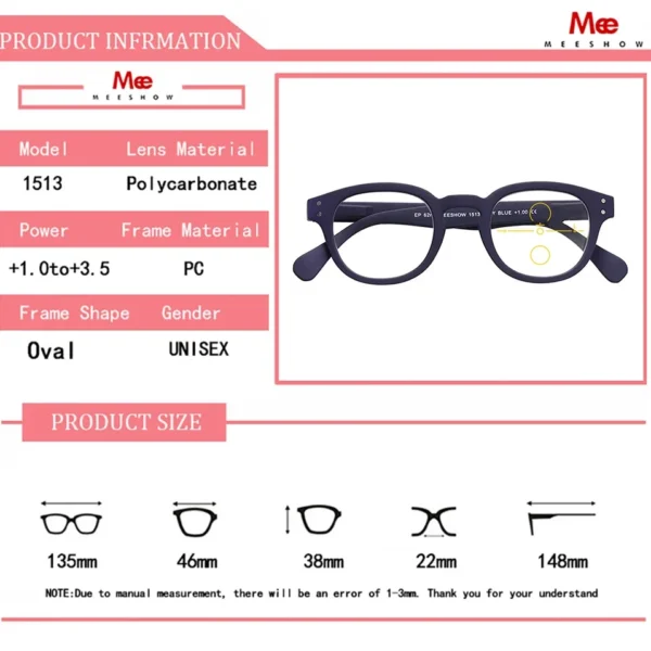 Meeshow Multifocal Reading Glasses Classic Retro Europe Style Women Glasses Eyeglasses Lesebrillen +1.00 +2.00 +2.50 +3.00 1513 - Image 3